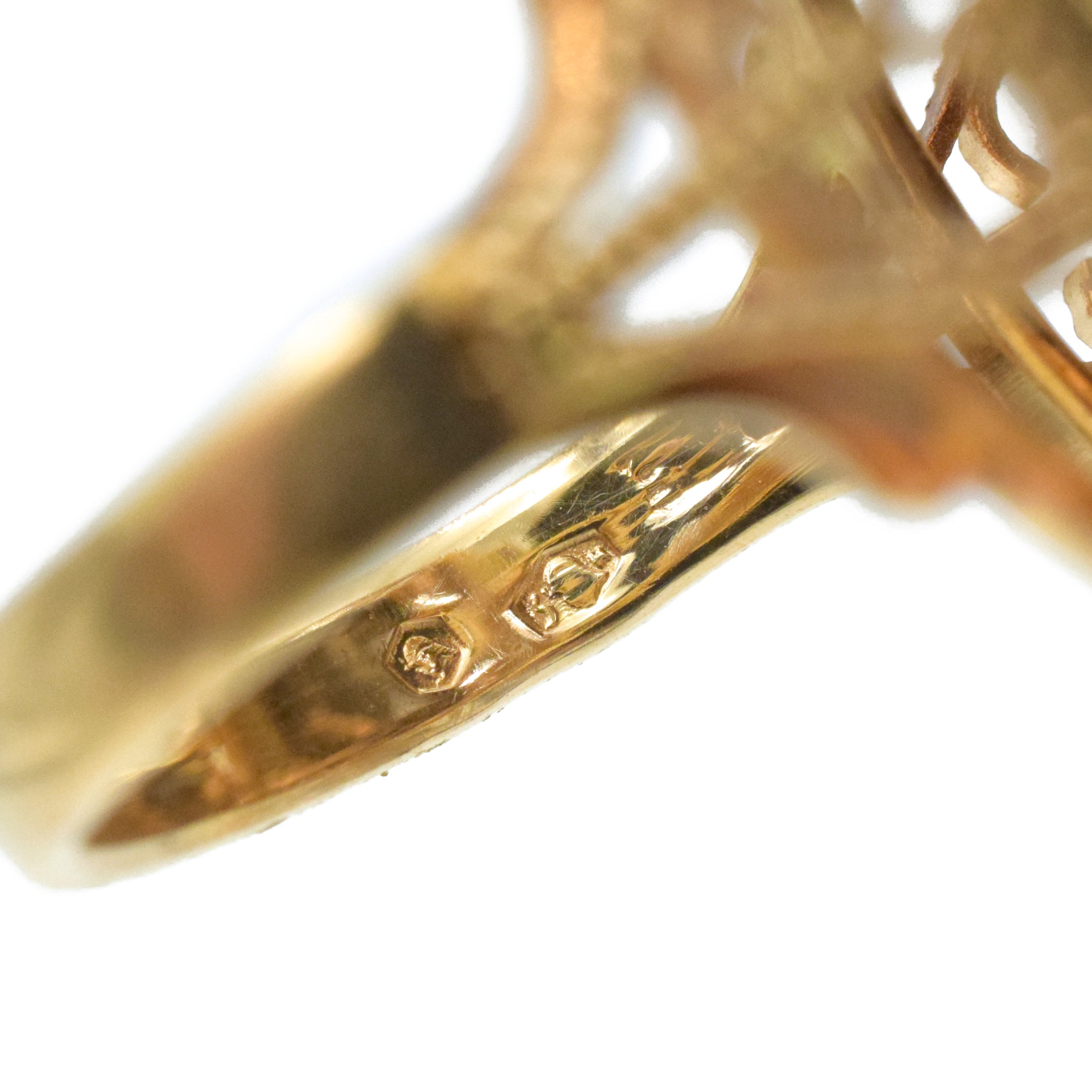 Vintage Smoky Quartz Cocktail Ring In 14kt Rose Gold