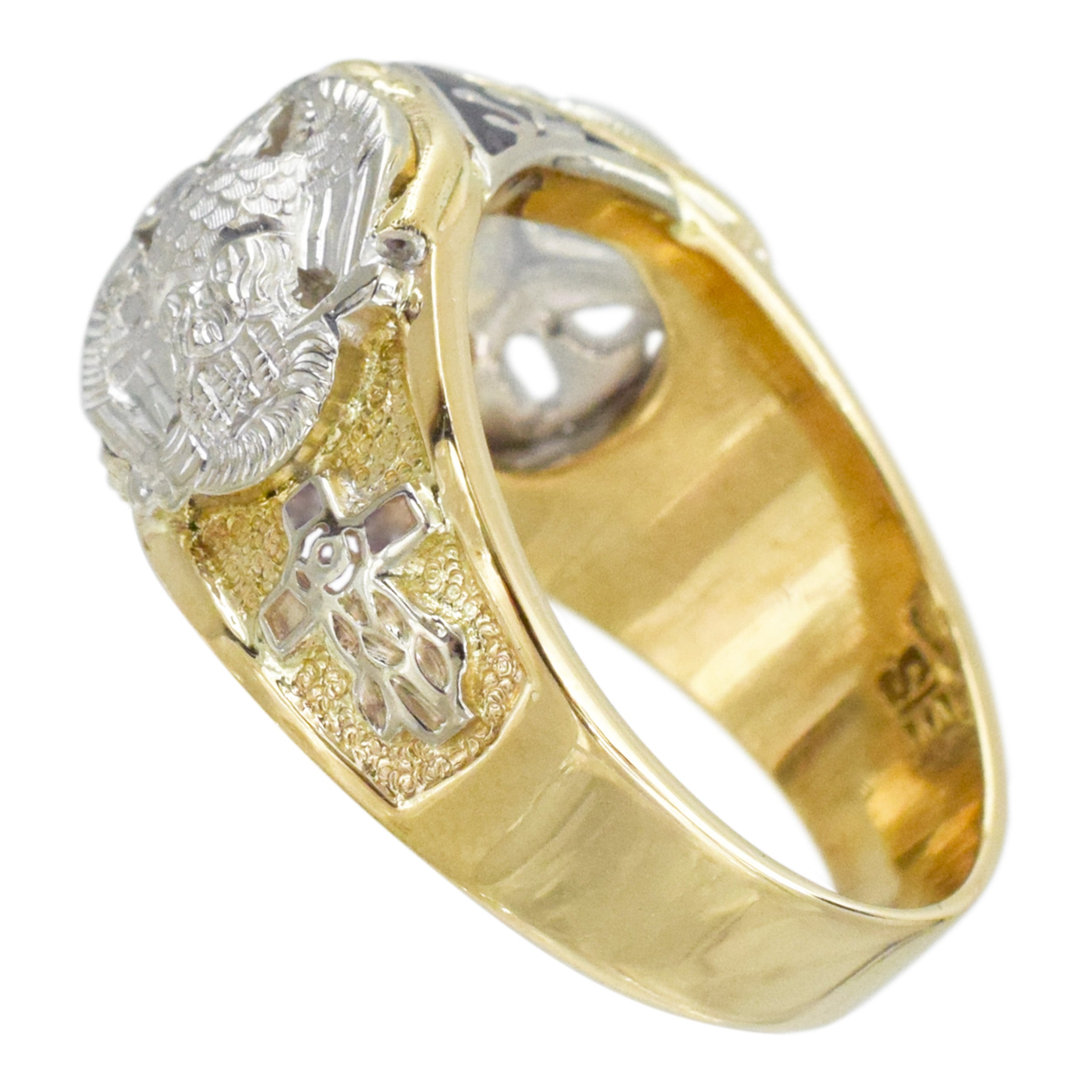 32nd Degree Scottish Rite Masonic Diamond Ring In 14k Two-Tone Gold