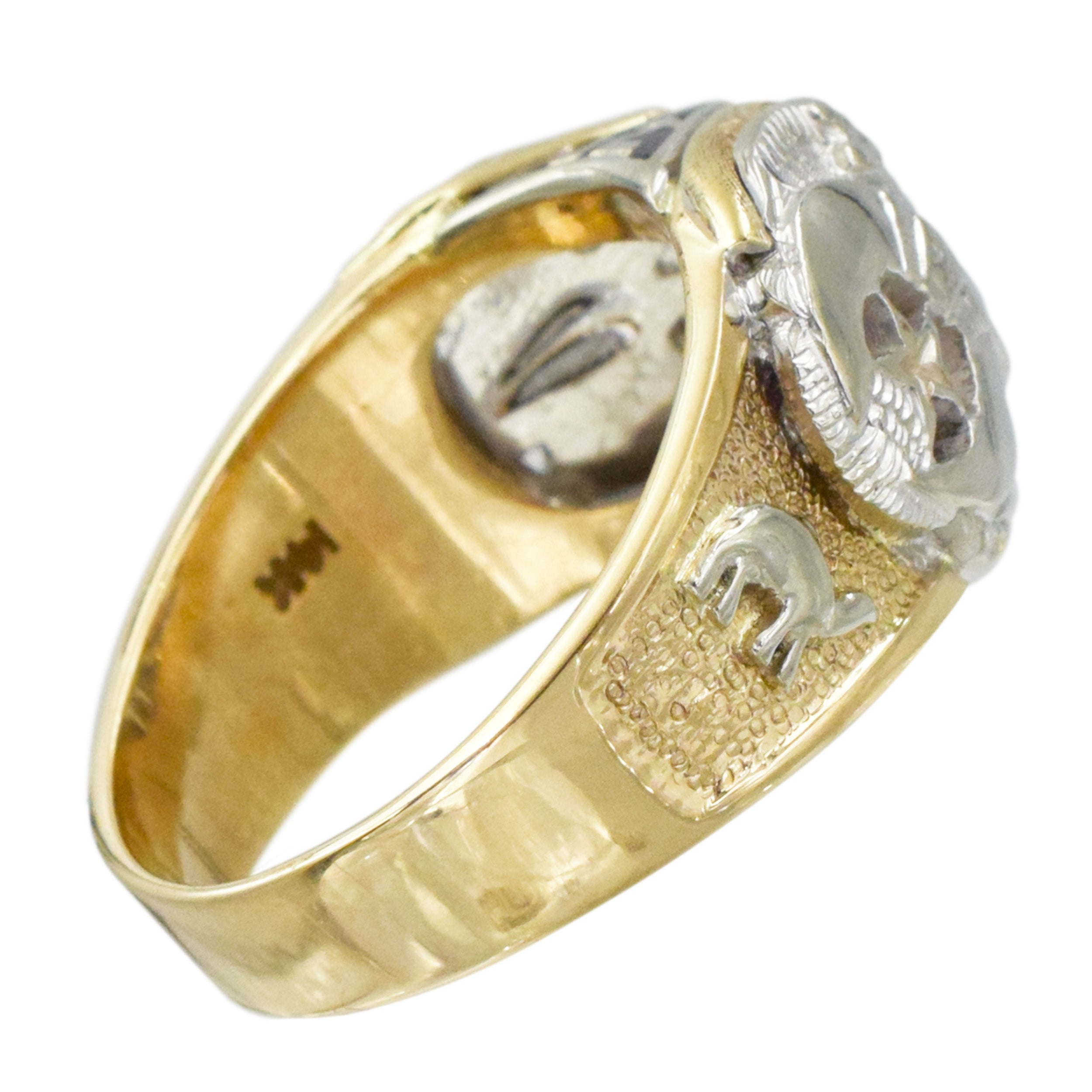 32nd Degree Scottish Rite Masonic Diamond Ring In 14k Two-Tone Gold