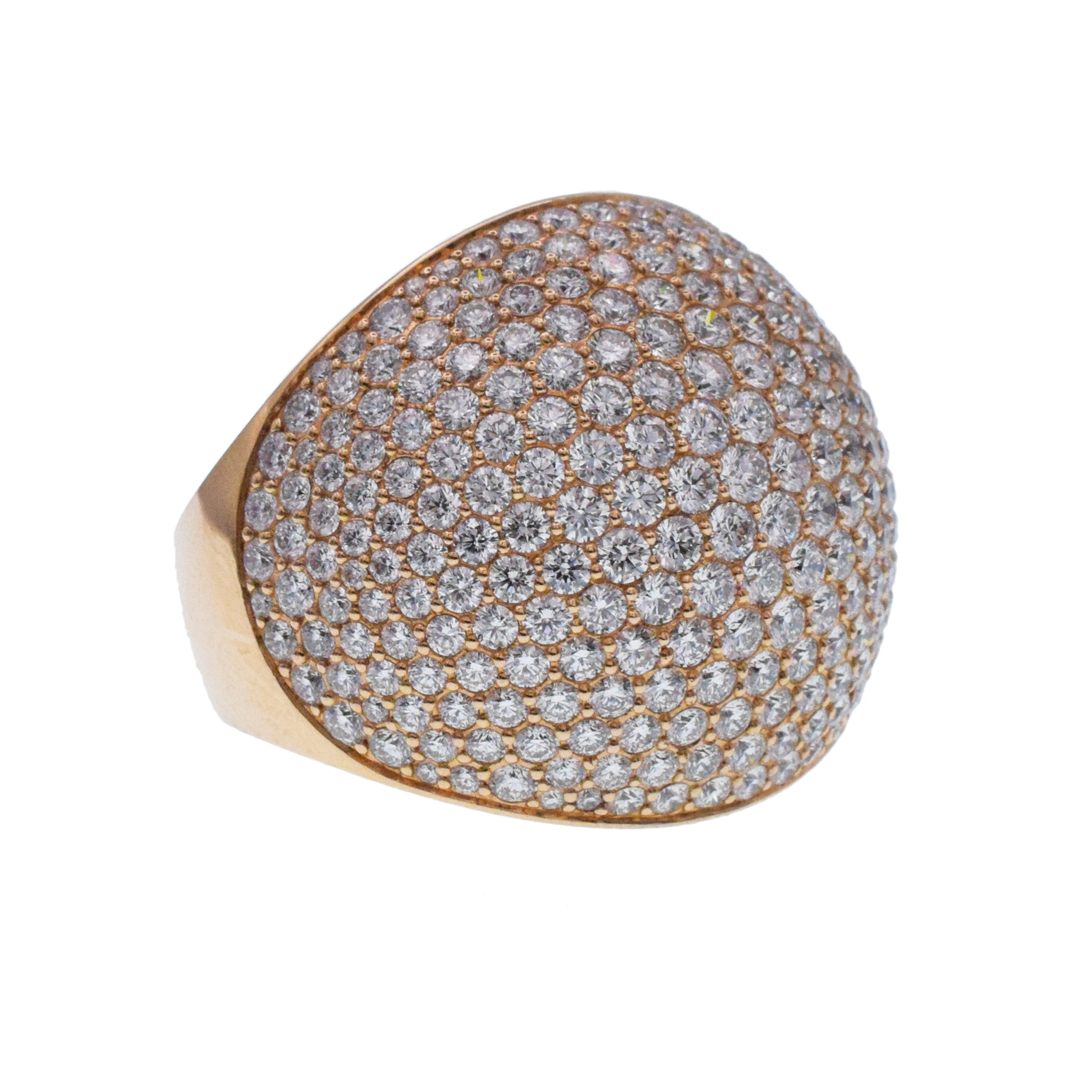 Hermes Diamond Encrusted Bombe Statement Ring In 18k Rose And White Gold