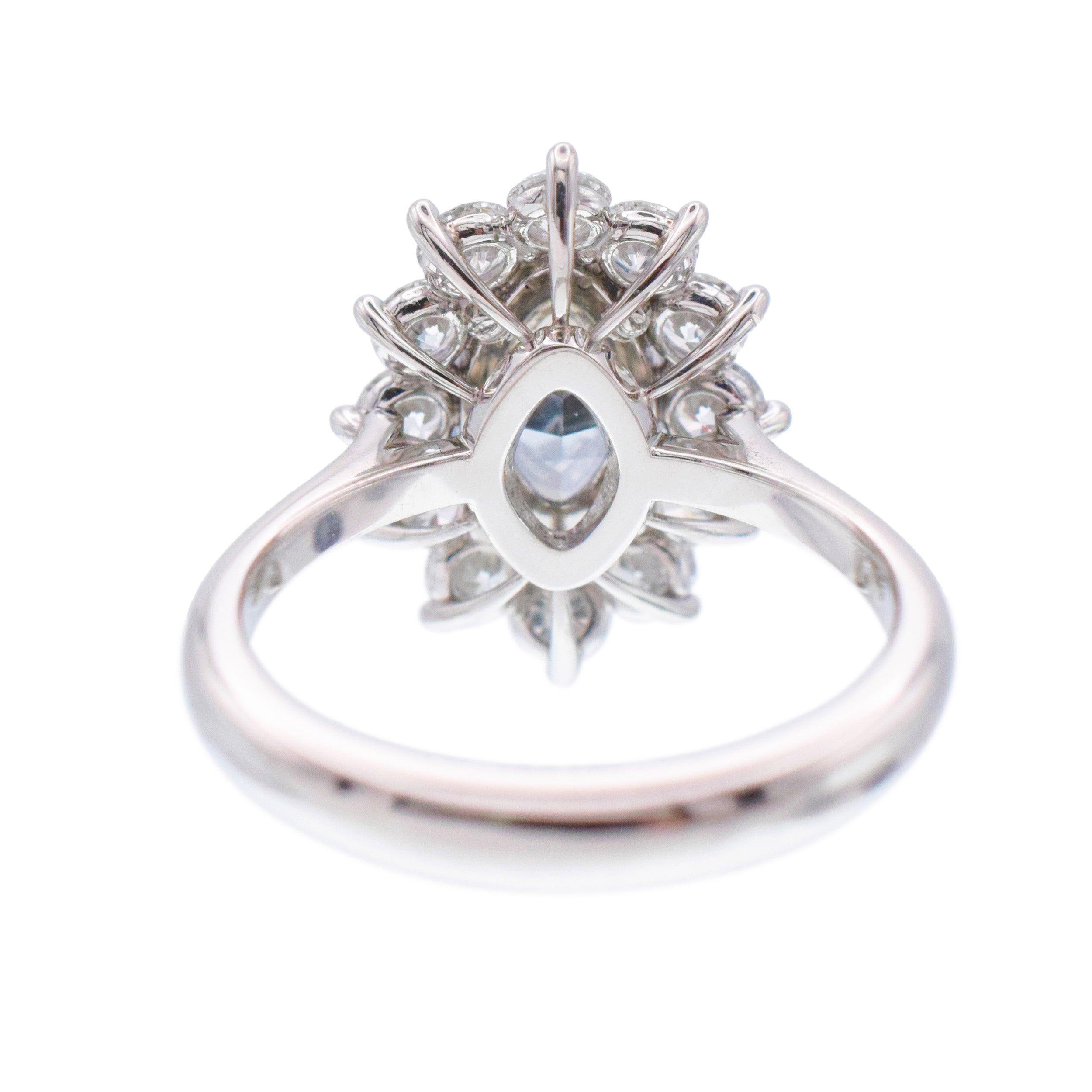 2.14ct Grayish Blue Diamond And White Diamond Ring In Platinum