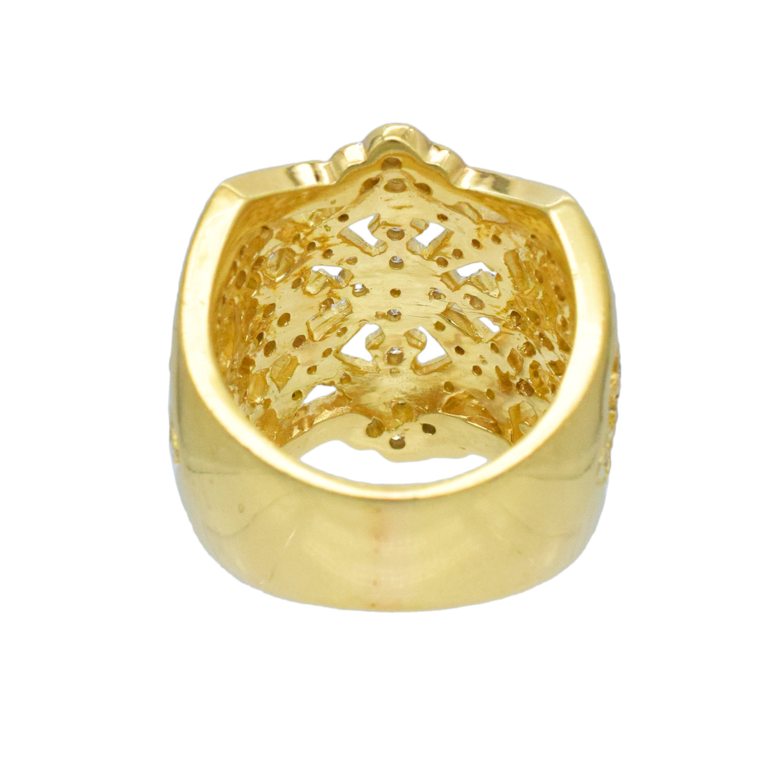 Diamond 18k Yellow And White Gold Openwork Ring