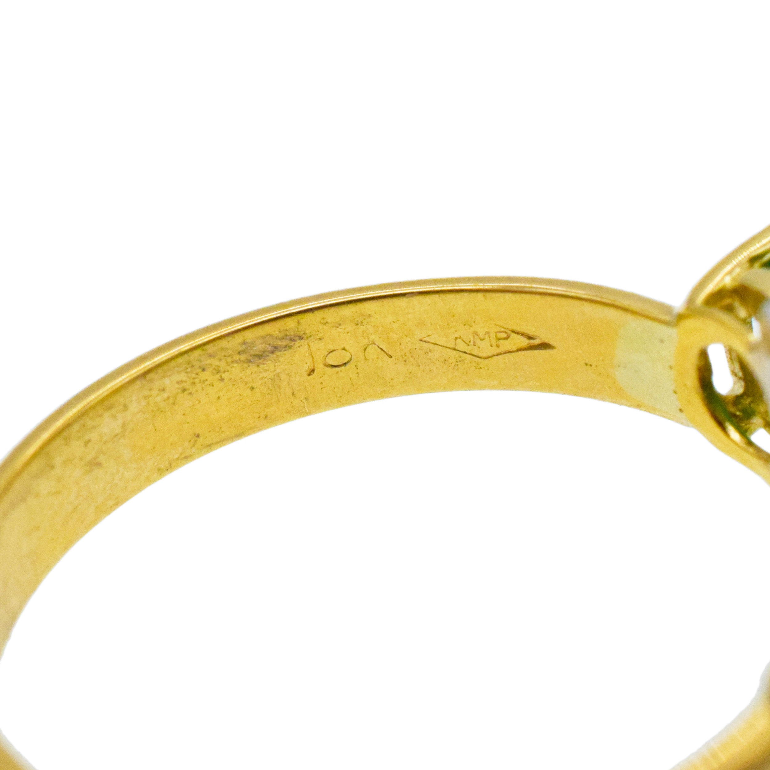 Tri-Stone 2.27ct Diamond And 0.75ct Emerald Ring In 18k Yellow Gold And Platinum