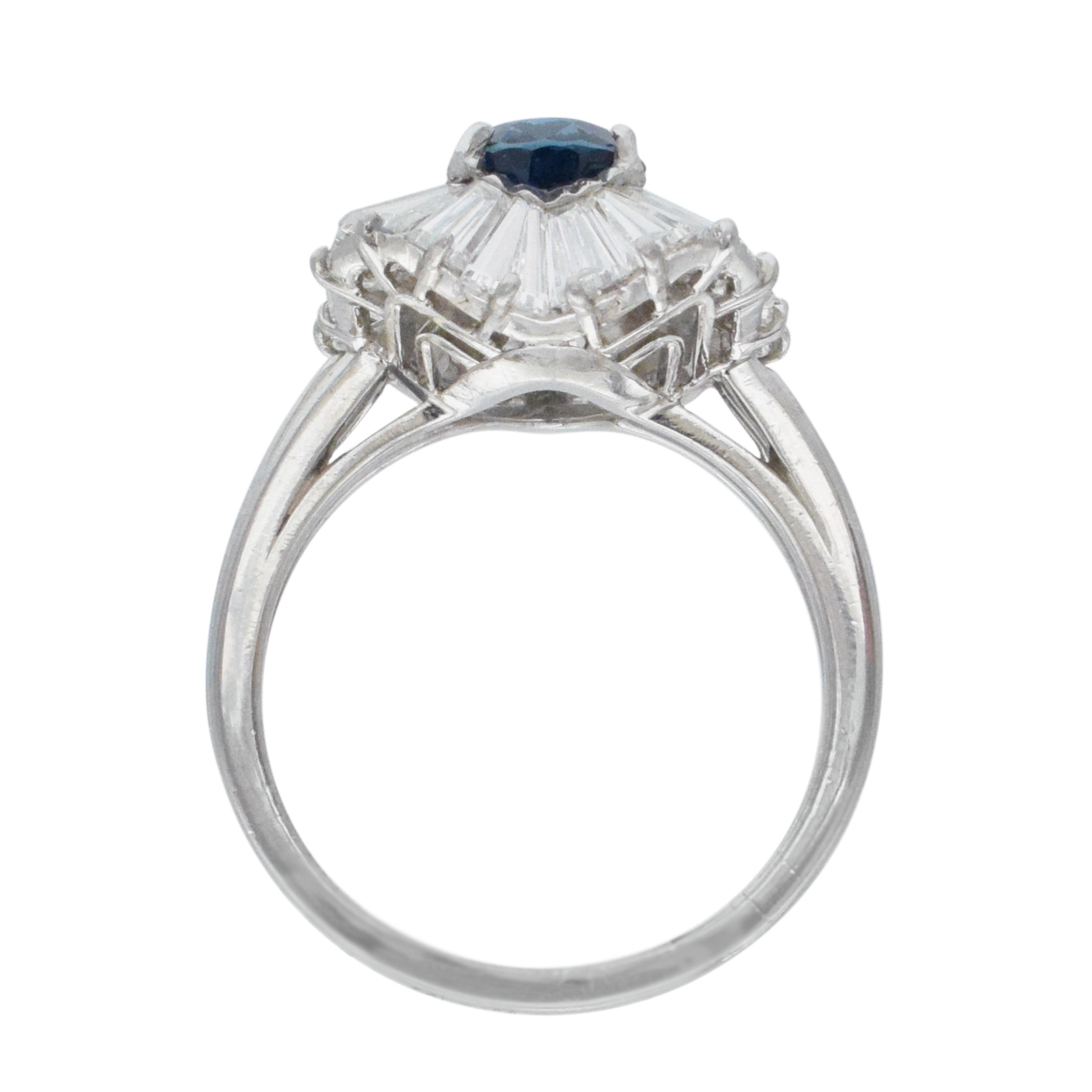 Tiffany & Co. No Heat Sapphire And Diamond Ballerina Ring In Platinum