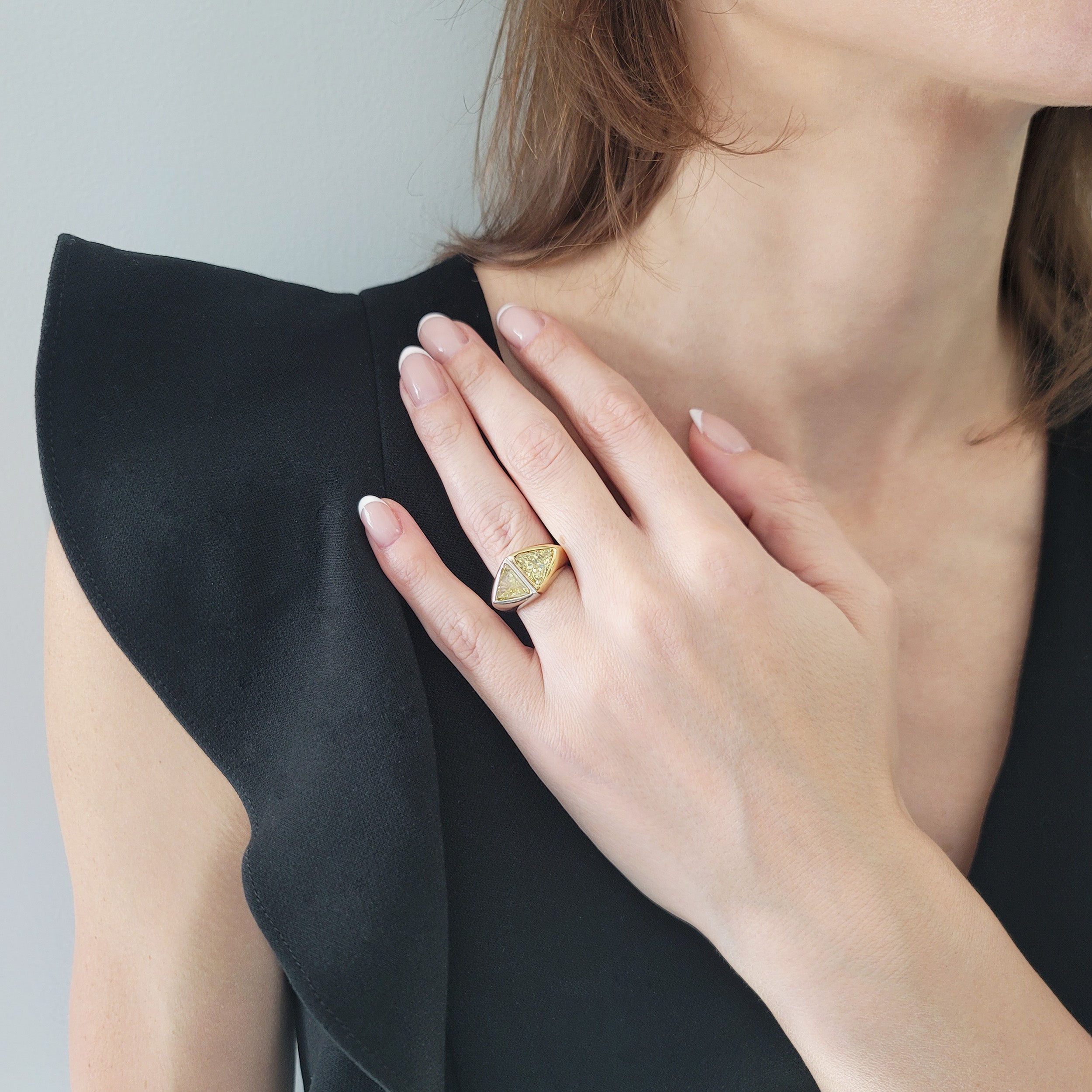 Bulgari Yellow Diamond ' Toi Et Moi' Ring In 18k Yellow Gold And Platinum