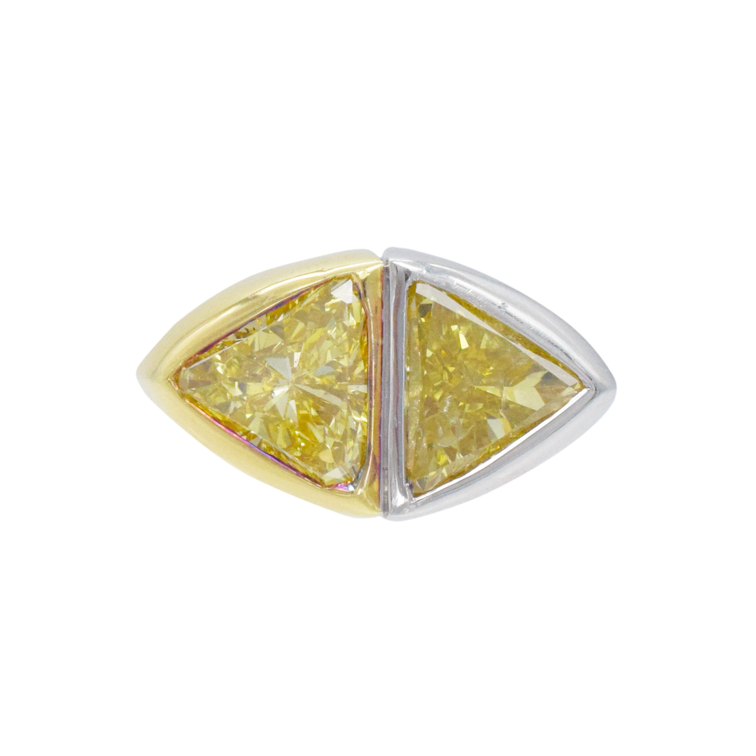 Bulgari Yellow Diamond ' Toi Et Moi' Ring In 18k Yellow Gold And Platinum