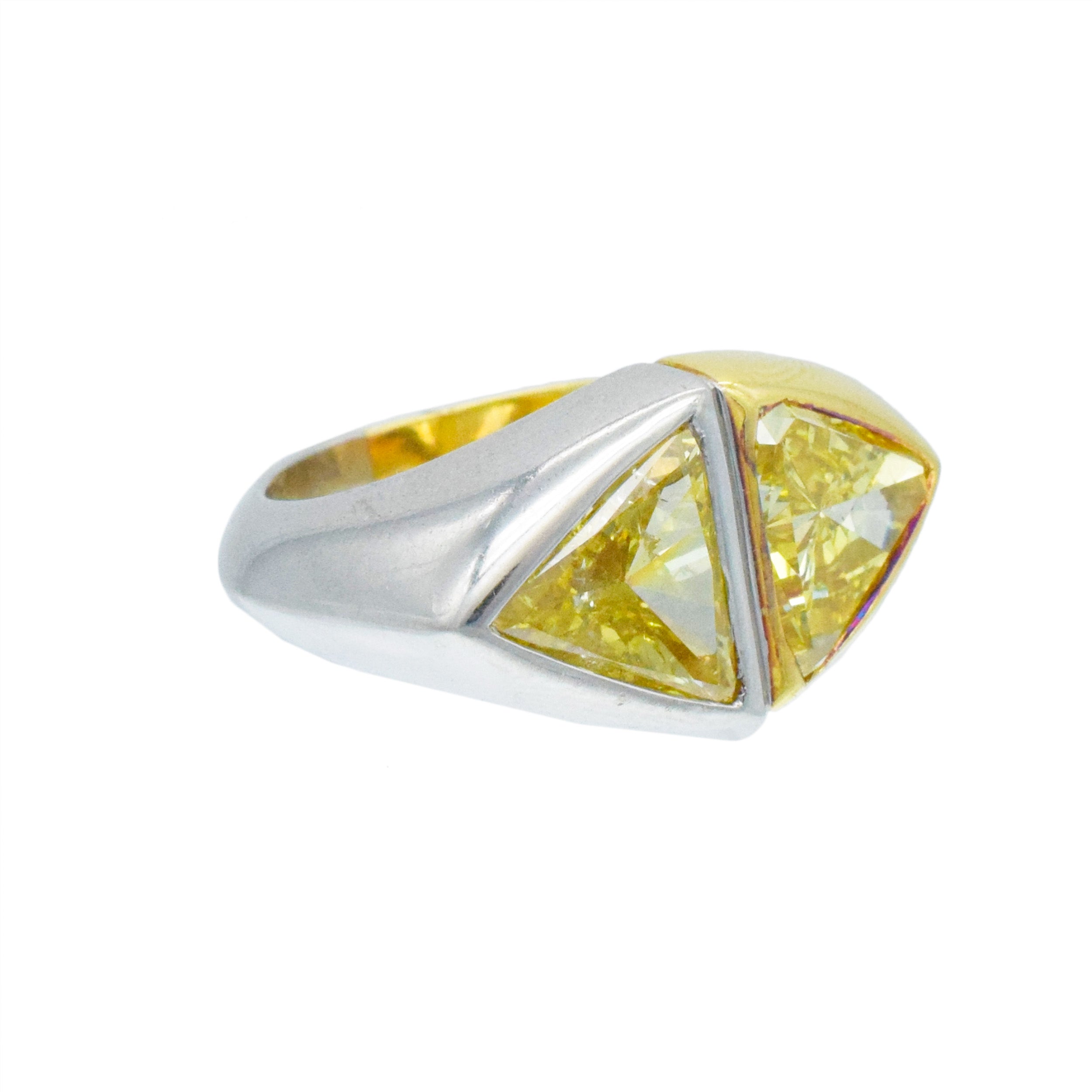 Bulgari Yellow Diamond ' Toi Et Moi' Ring In 18k Yellow Gold And Platinum