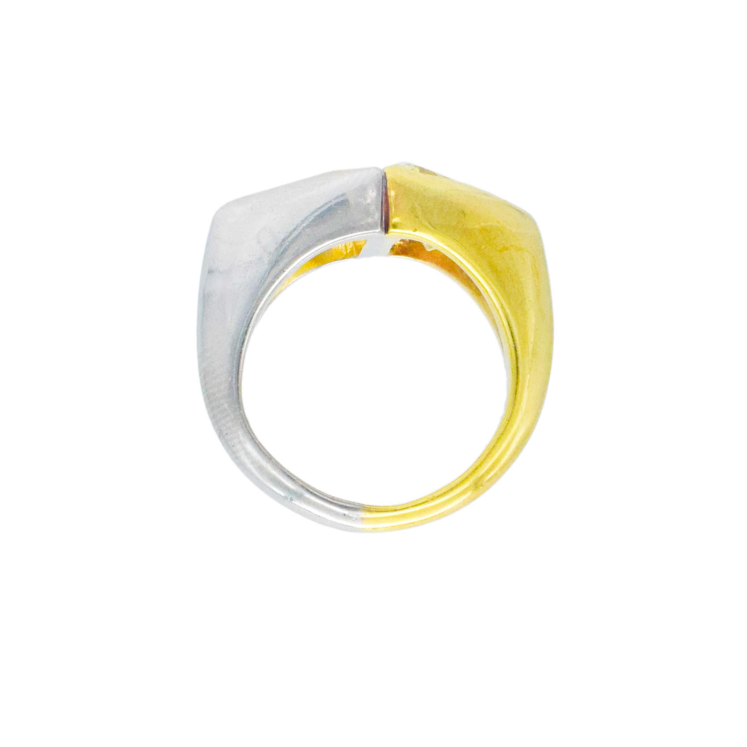 Bulgari Yellow Diamond ' Toi Et Moi' Ring In 18k Yellow Gold And Platinum