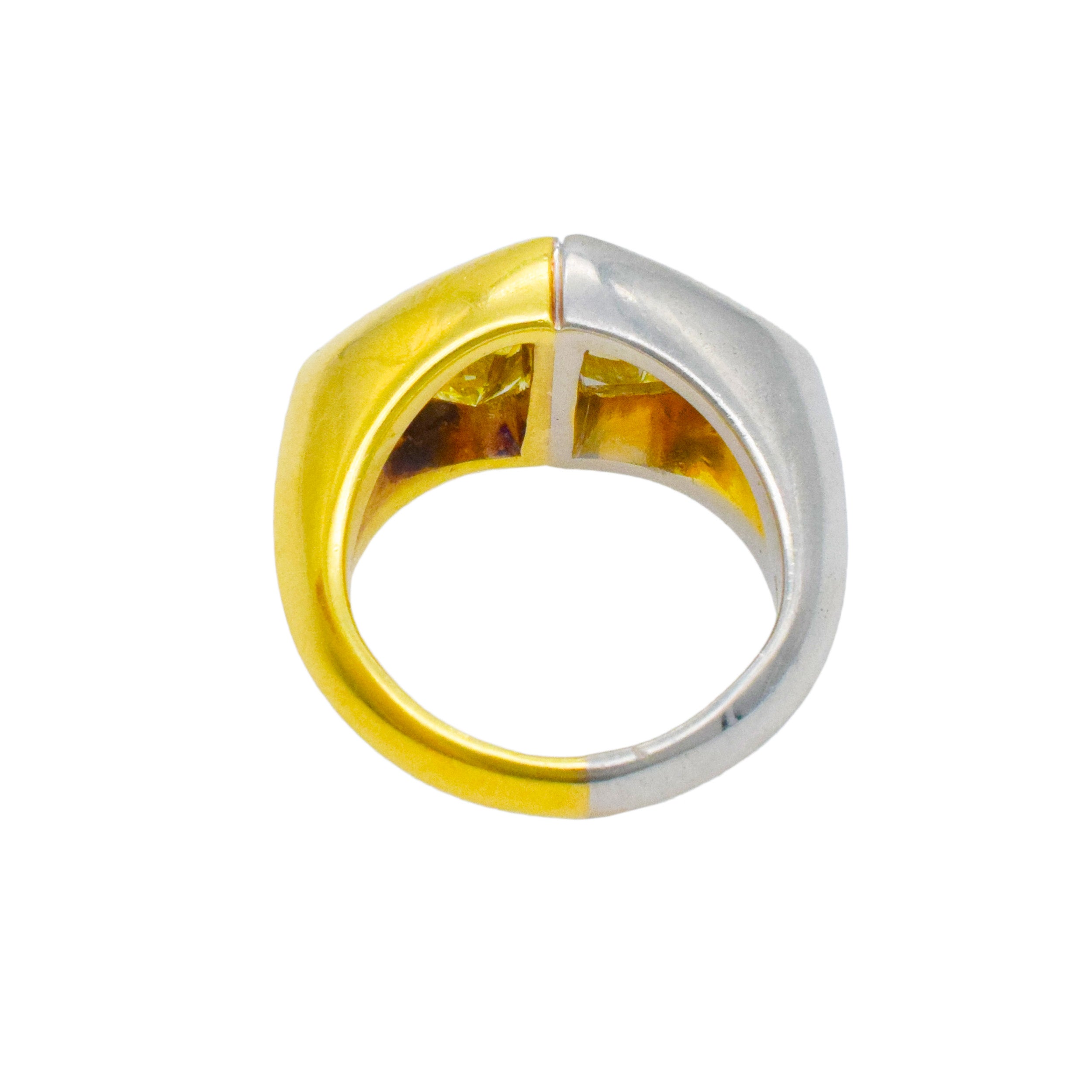 Bulgari Yellow Diamond ' Toi Et Moi' Ring In 18k Yellow Gold And Platinum