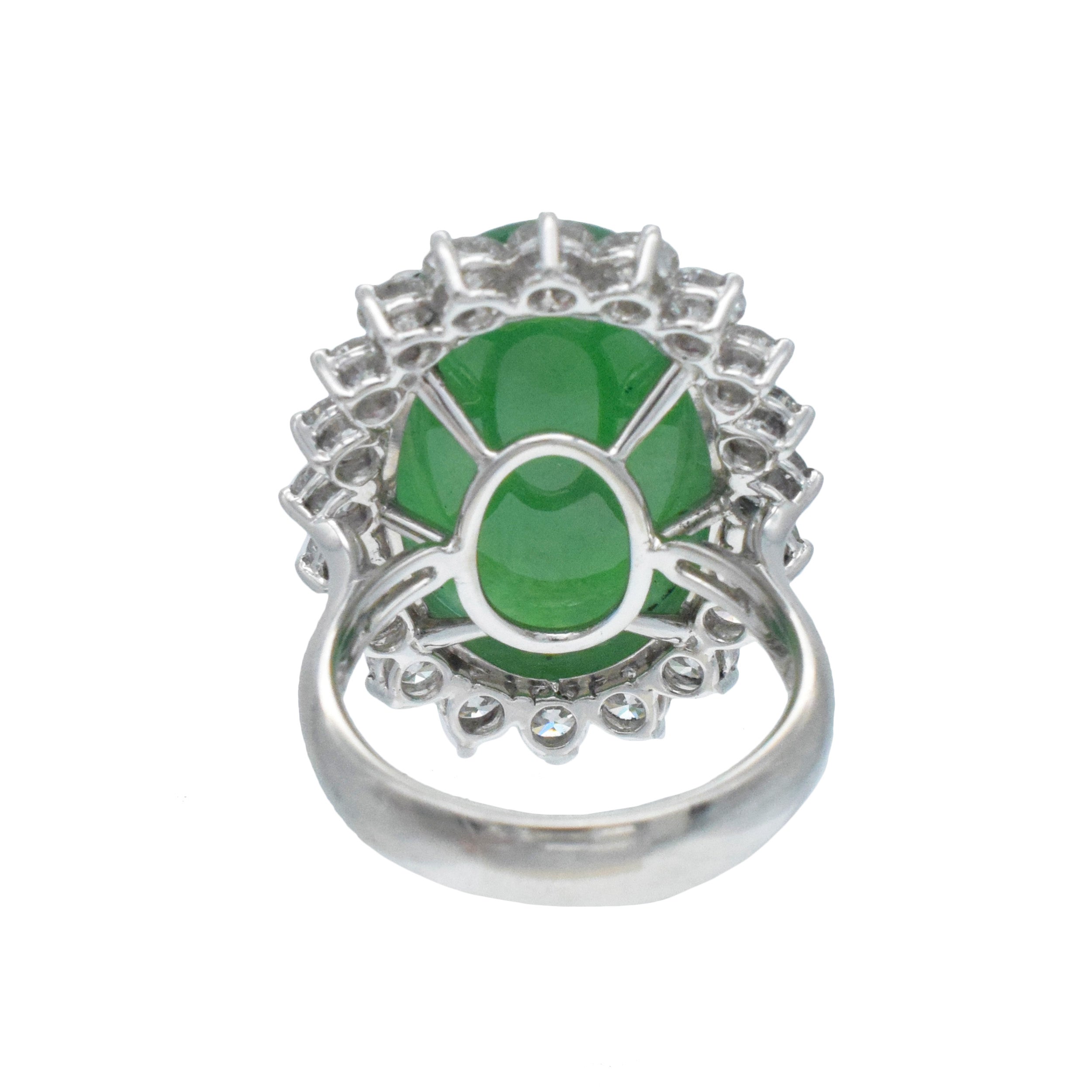Jadeite Jade And Diamond Ring In Platinum