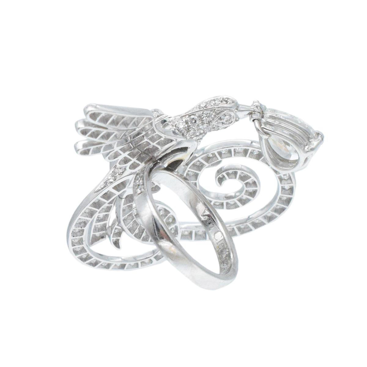 Van Cleef & Arpels 'Oiseaux de Paradis' Diamond Ring In 18k White Gold