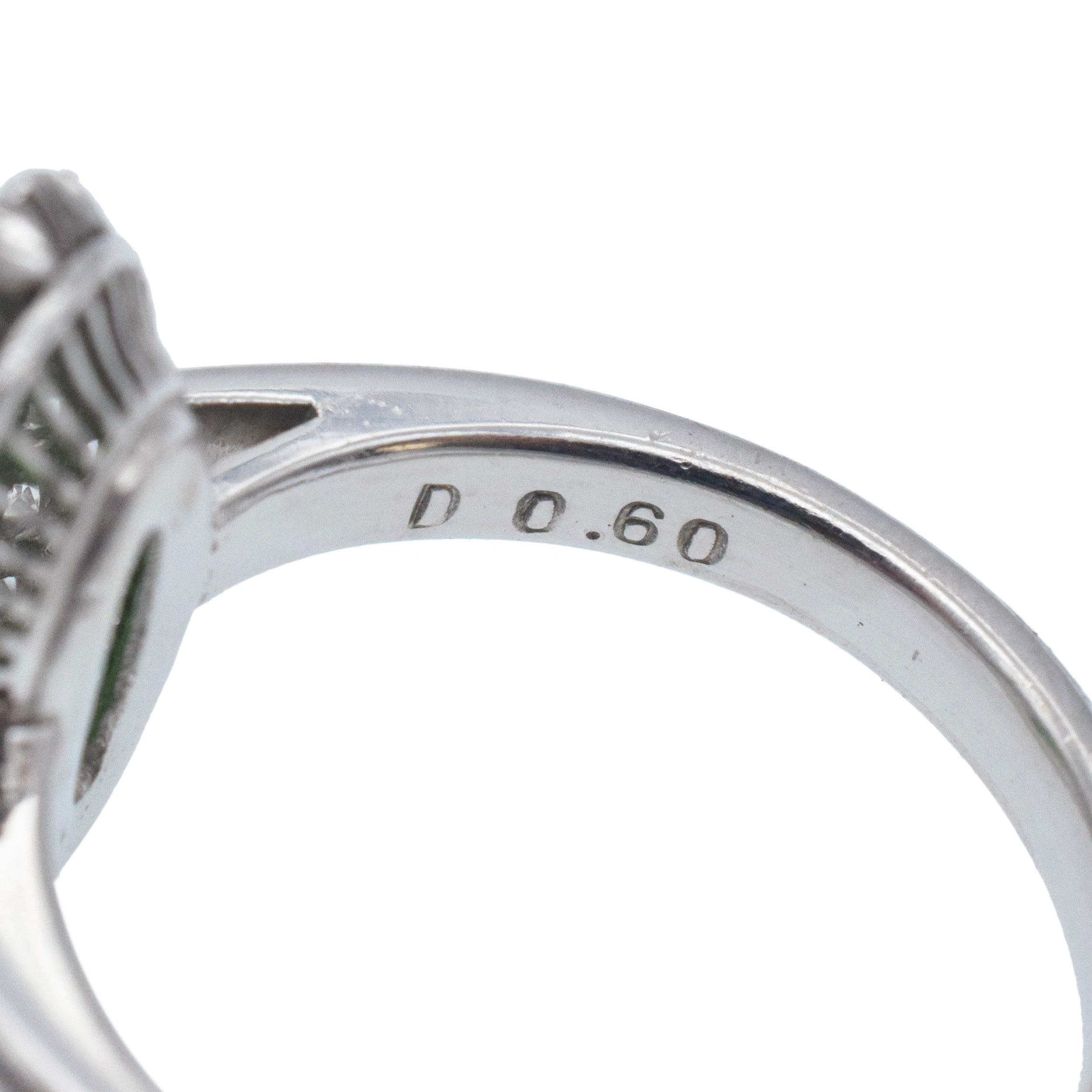 Jade And Diamond Ring In Platinum