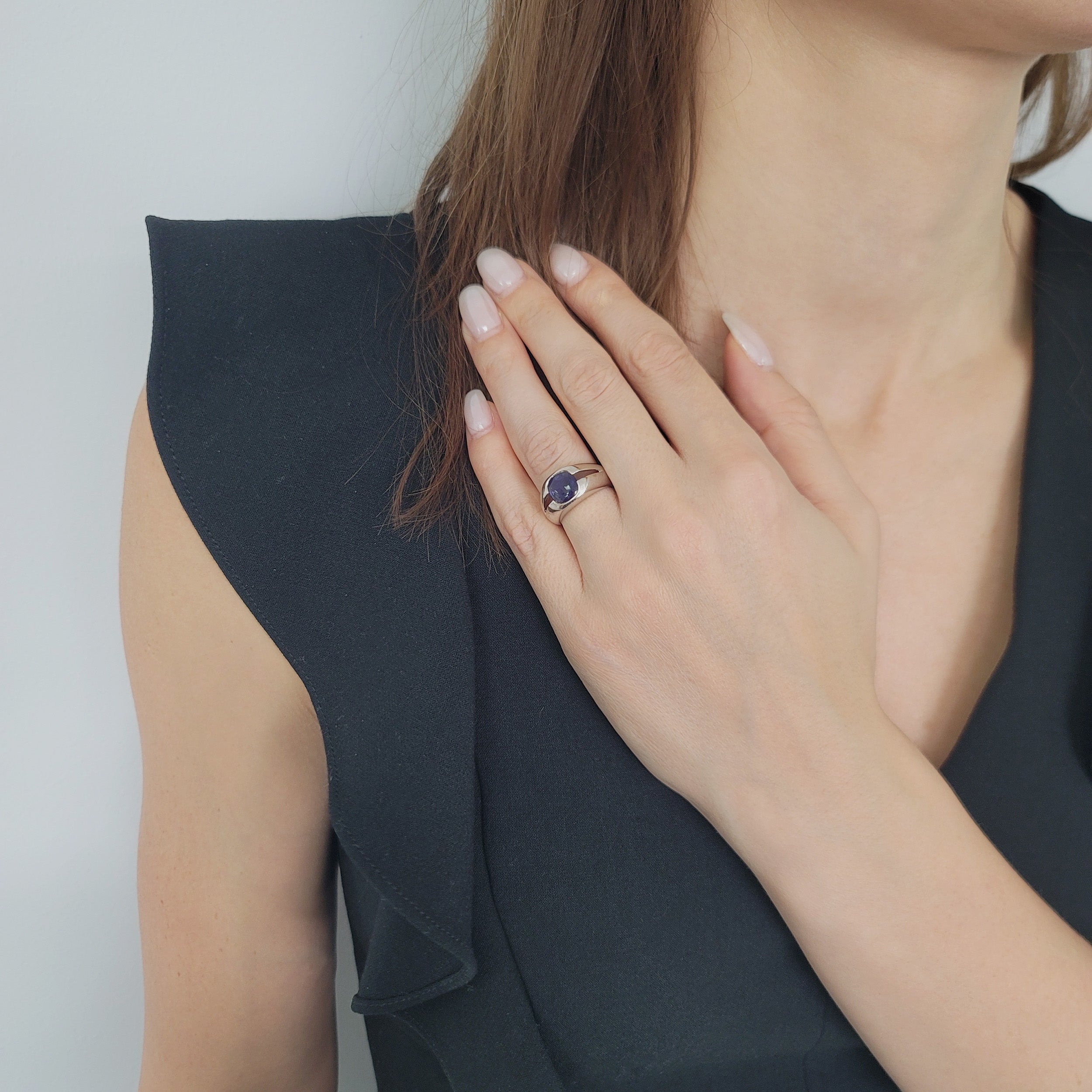 Tiffany & Co. Iolite Solitaire Ring In 18k White Gold