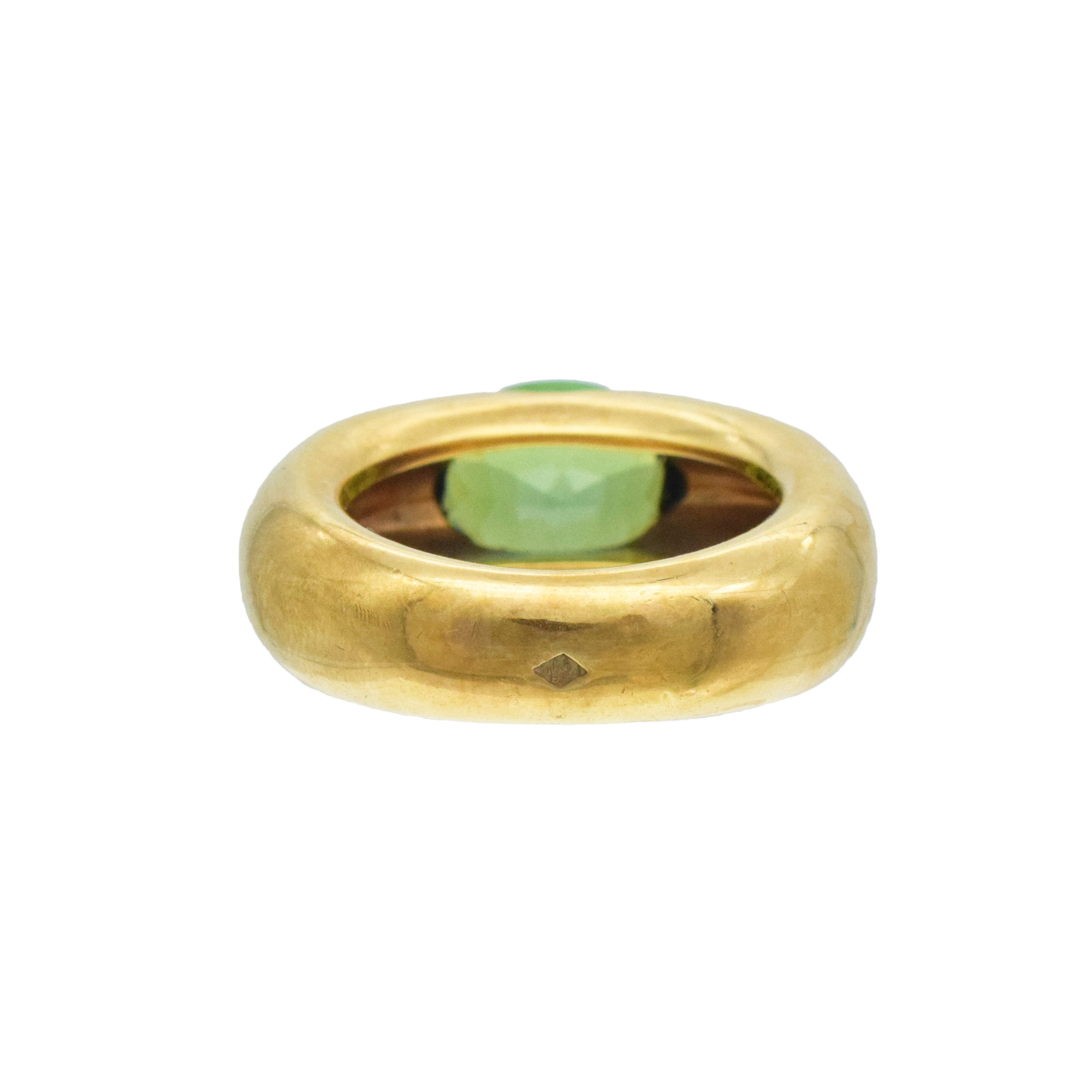 Cartier Ellipse Green Tourmaline Ring In 18k Yellow Gold