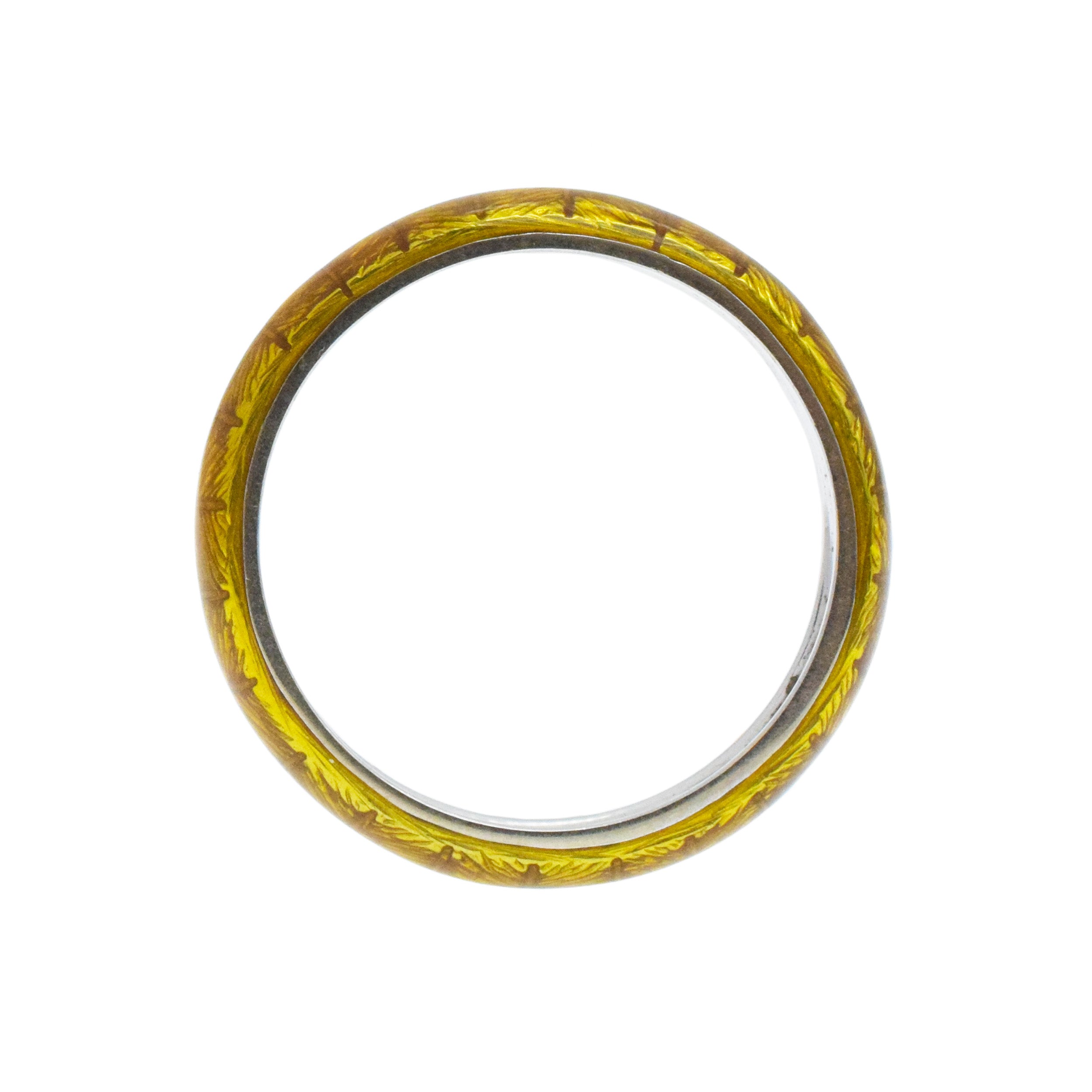 Hidalgo Yellow Enamel Band In 18k White Gold