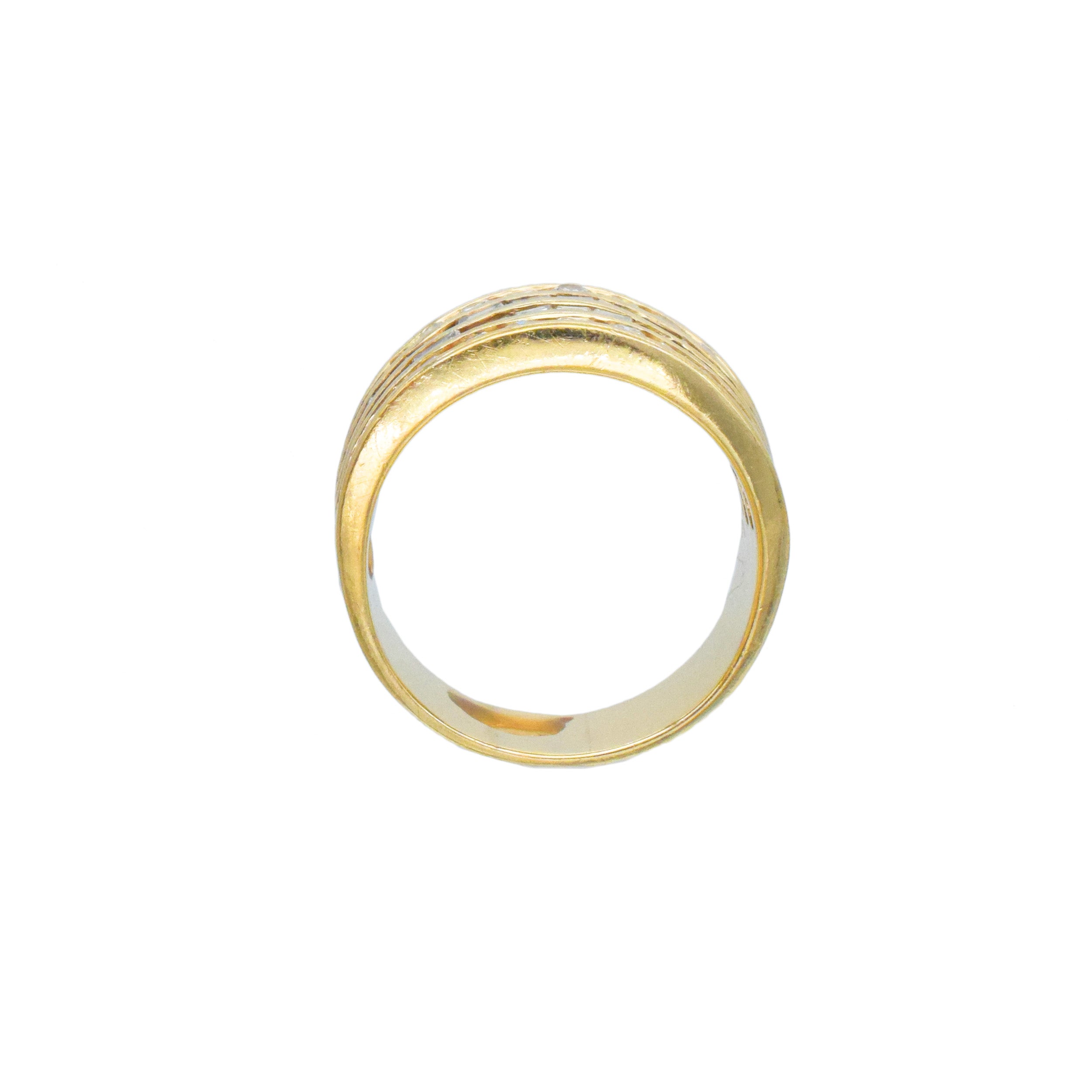 2.50ct Diamond Multi Row Wide Band In 14k Yellow Gold