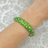 Tiffany & Co. Green Enamel & Diamond Bangle Bracelet