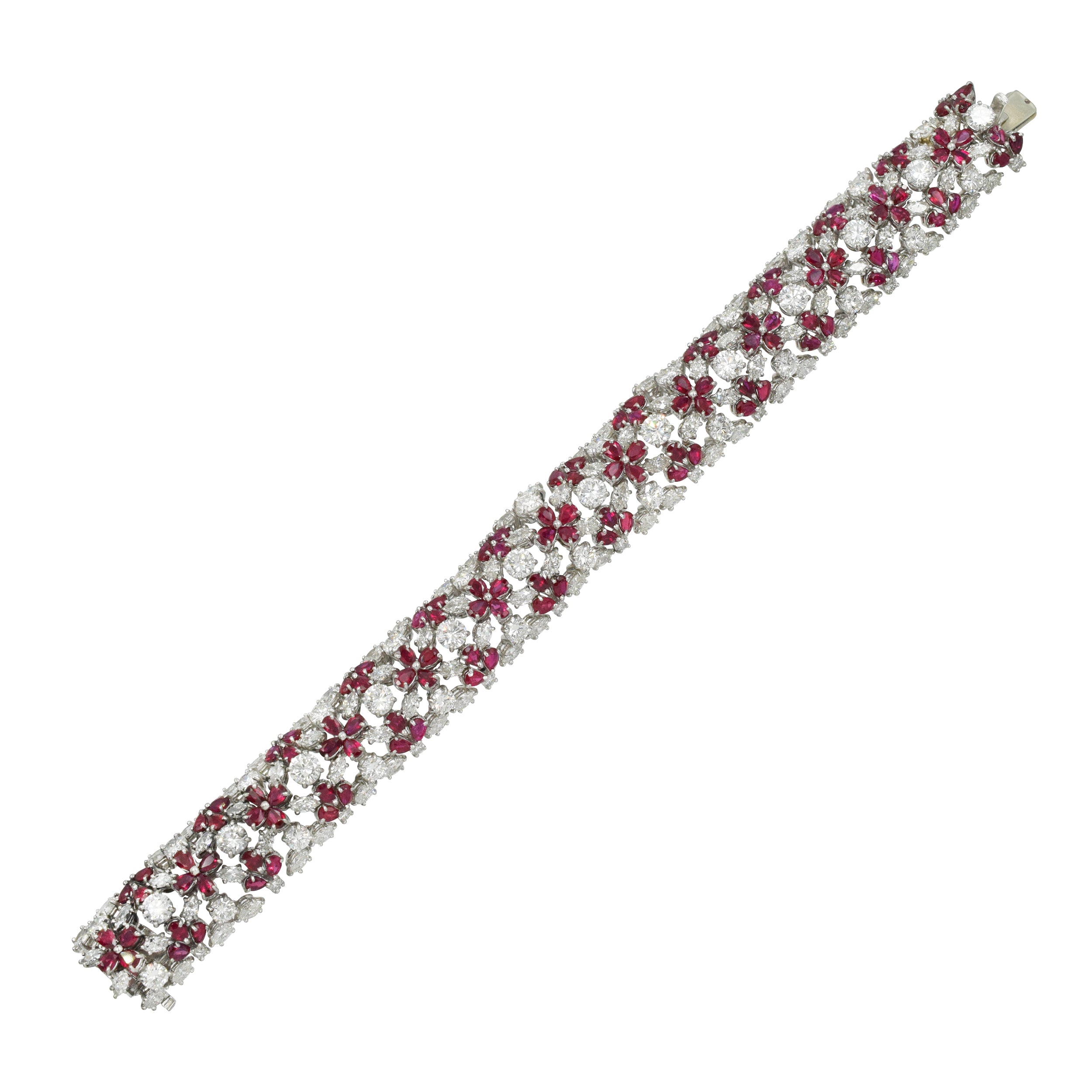 1970's Harry Winston Diamond & Ruby Bracelet