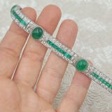 1920's 22ct Emerald & 8ct Diamond Bracelet in Platinum