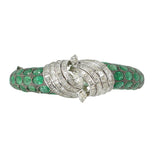 25ct Emerald & 3.10ct Diamond Bangle Bracelet