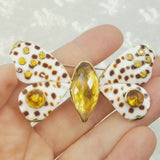 Trianon Seashell & Topaz Butterfly Brooch