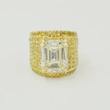 14.44ct Emerald Cut Diamond Ring in 18k Yellow Gold