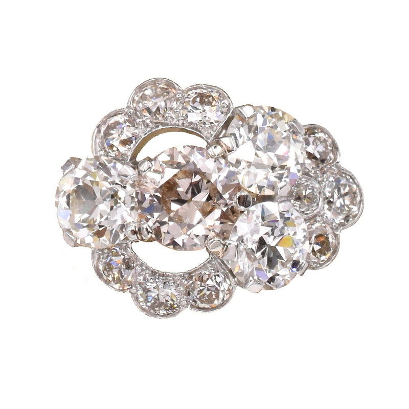5.55ct Antique Diamond Engagement Ring in Platinum