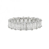6.69ct Emerald Cut Diamond Eternity Wedding & Anniversary Band