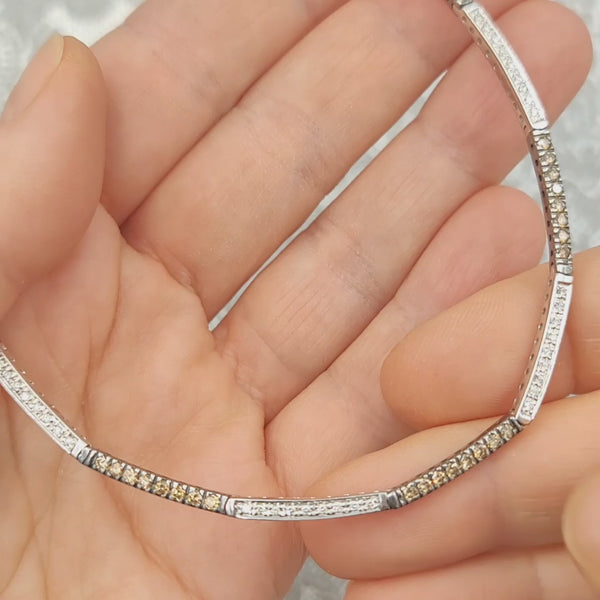 3.30ct White & Brown Diamond Necklace