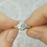 Art Deco Inspired 1.70ct Solitaire with Accents Diamond Engagement Ring