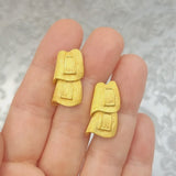 Vintage 24k Yellow Gold Brushed Earrings