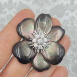 Van Cleef & Arpels Rose De Noel, Mother of Pearl and Diamond Brooch