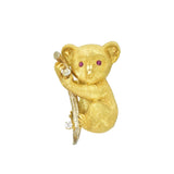 Koala Bear Brooch & Lapel Pin in 18k Two-Tone Gold