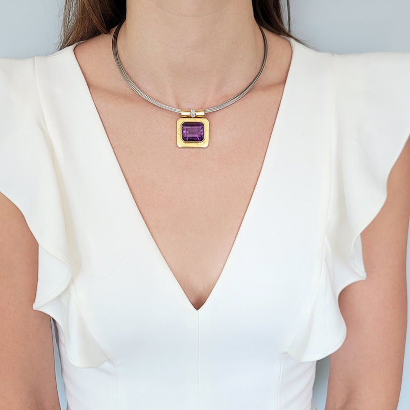 Amethyst & Diamond Necklace