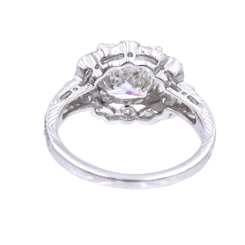 Art Deco Style 2.57ct Princess Cut Diamond Engagement Ring