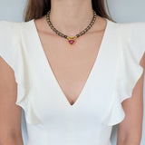 Bulgari Rubellite Heart Necklace