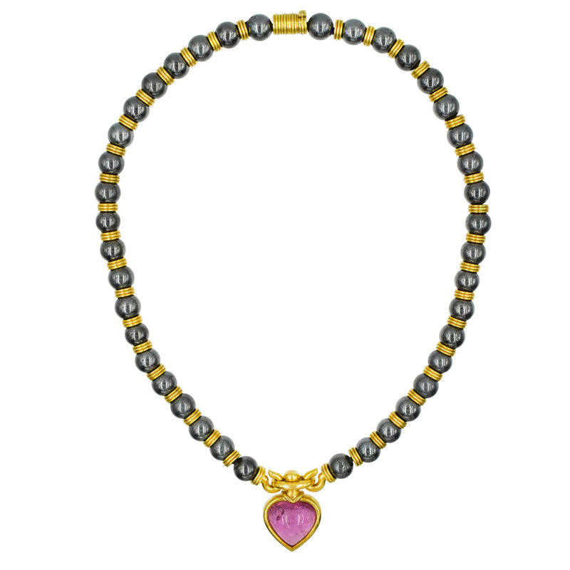 Bulgari Rubellite Heart Necklace