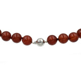 Carnelian & Diamond Bead Necklace