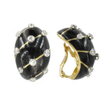 Jean Schlumberger Diamond & Black Enamel Earrings by Tiffany & Co.