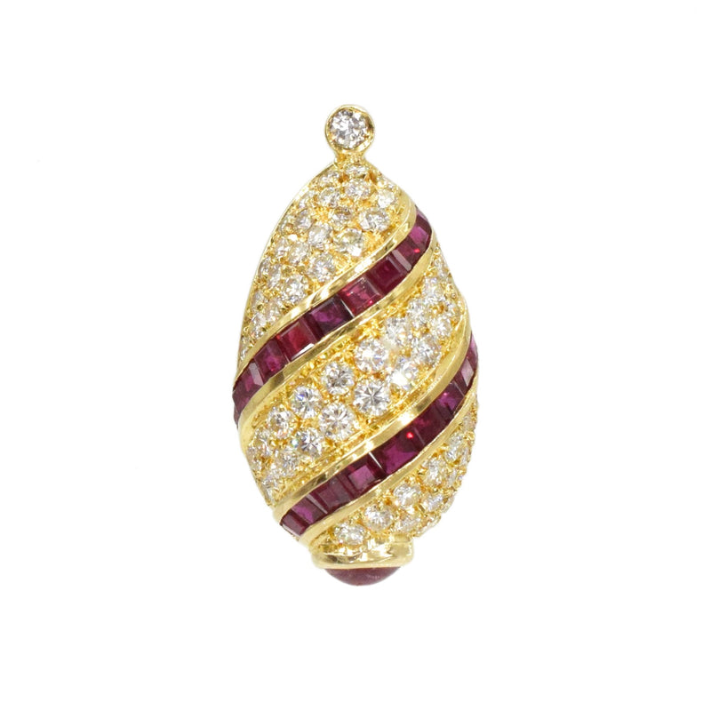 Diamond & Ruby Lapel Stick Pin