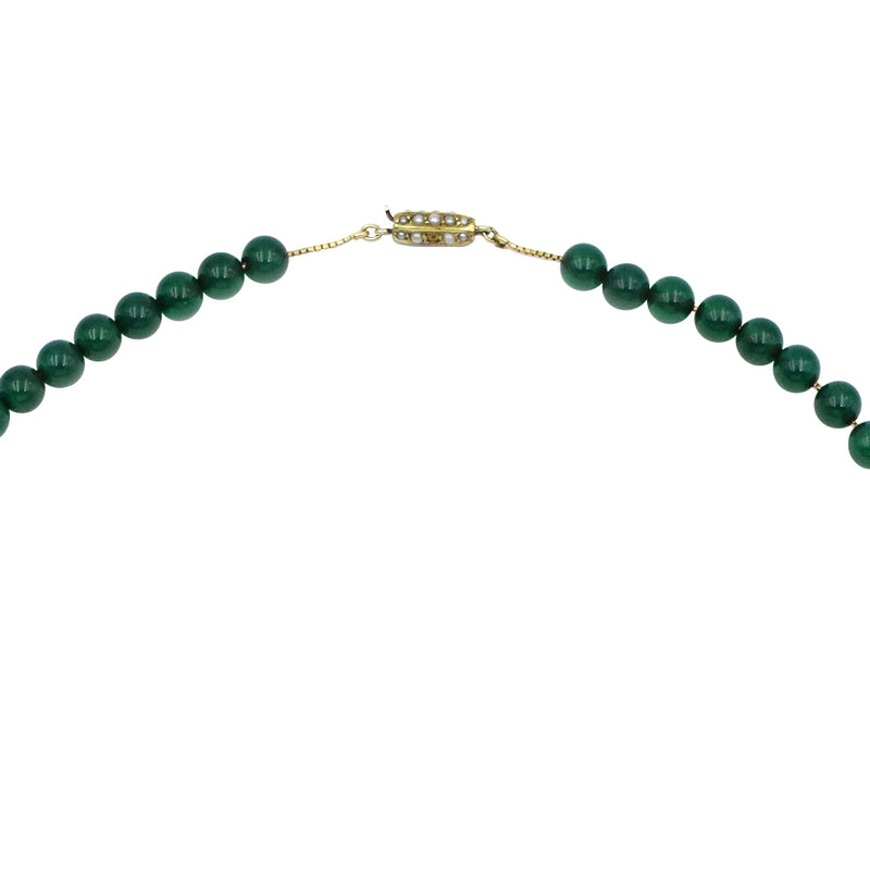 Green Onyx & Diamond Lariat Necklace