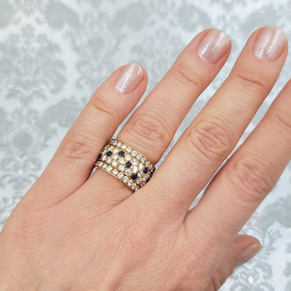 Iconic Diamond & Sapphire Nigeria Ring by Cartier