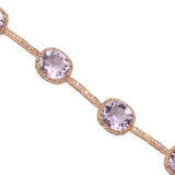 Kunzite & Diamond Bracelet in 18k Rose Gold