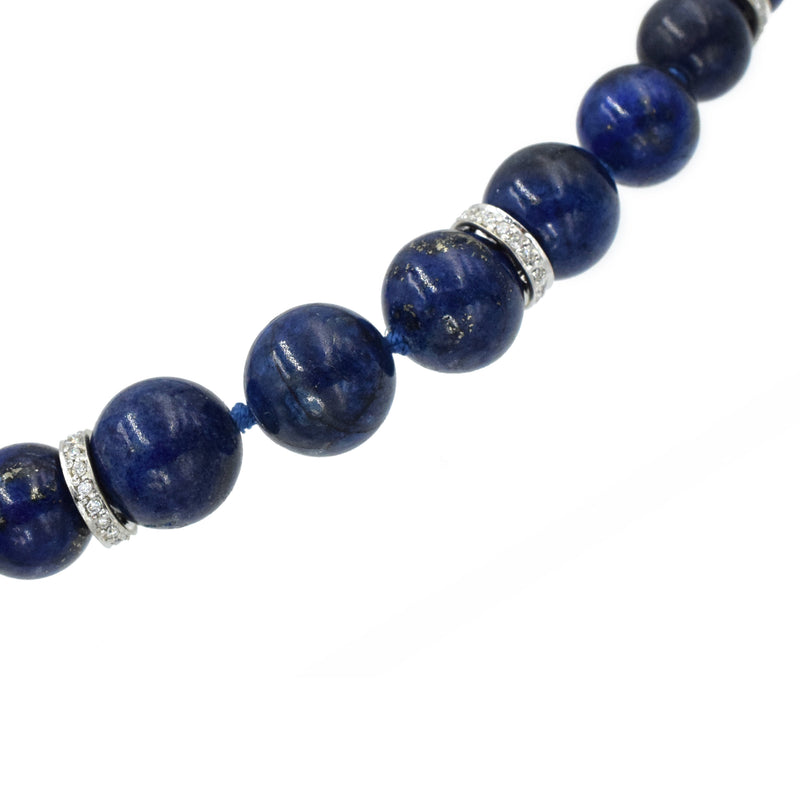 Lapis Lazuli & Diamond Bead Necklace