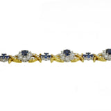 Vintage Sapphire & Diamond Bracelet in Platinum & 18k Yellow Gold