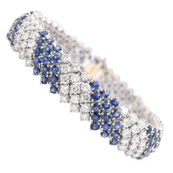 14.96ct Sapphire & 8.80ct Diamond Bracelet in Platinum