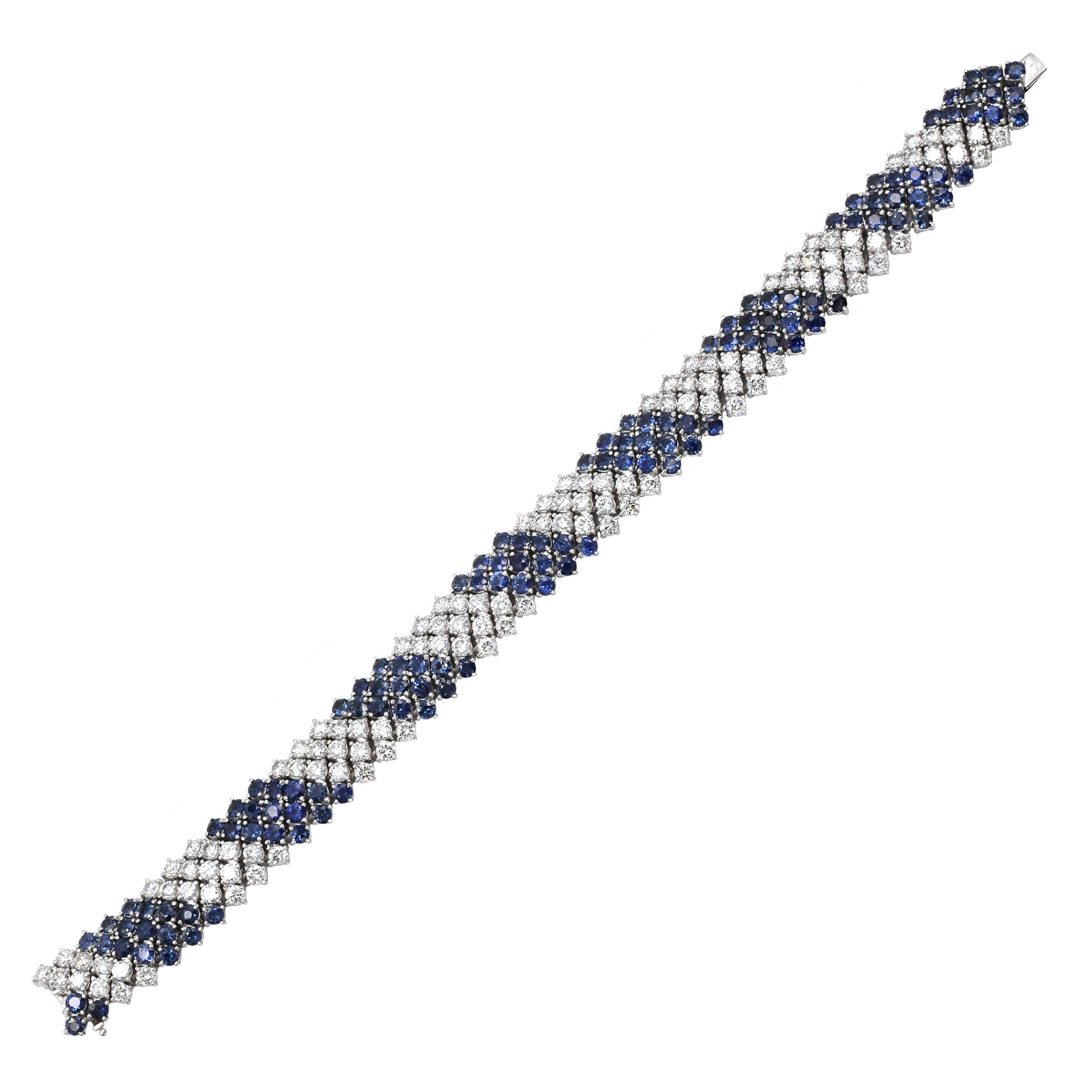 14.96ct Sapphire & 8.80ct Diamond Bracelet in Platinum