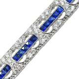3.15ct Diamond & 6.88ct Sapphire Bracelet in Platinum