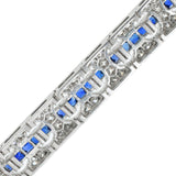 3.15ct Diamond & 6.88ct Sapphire Bracelet in Platinum