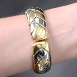 1990's Flexible Cuff Bracelet in 18k Two Tone Gold